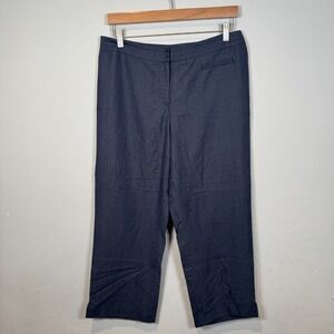 J‎ Jill Pants Women 12 Deep Indigo Wide Leg Cropped Lagenlook Casual Basic Capri